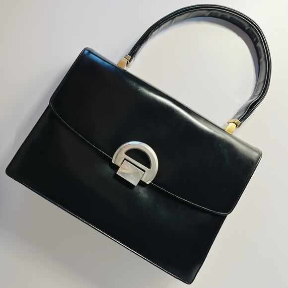Vintage 1960s Koret Structured Leather Bag Minimalist Collectible Mint Condition - Picture 1 of 16